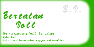 bertalan voll business card